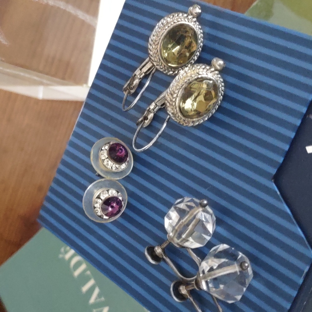 3 pairs of vintage earrings